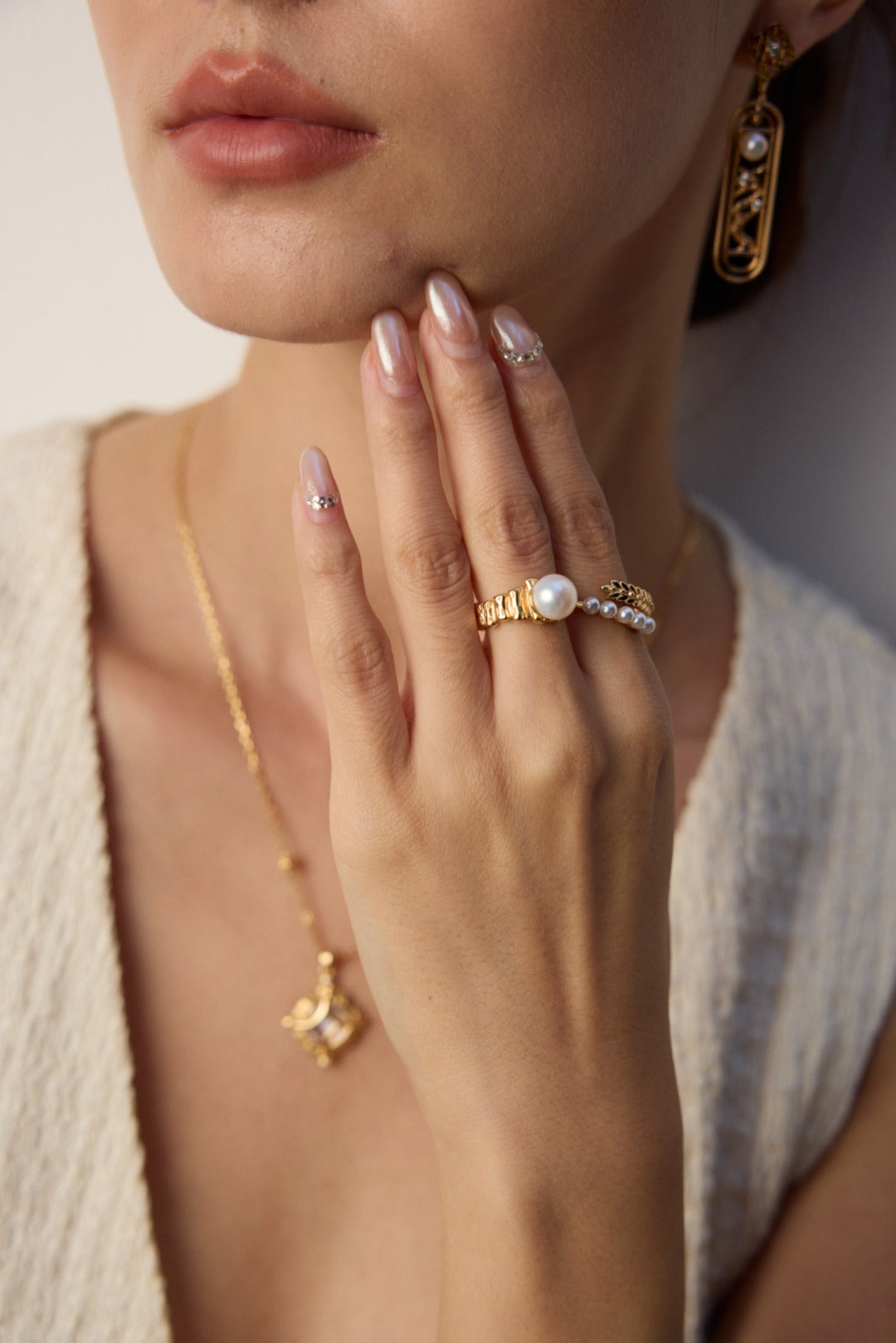 Lustre Éternel Ring- Natural pearls