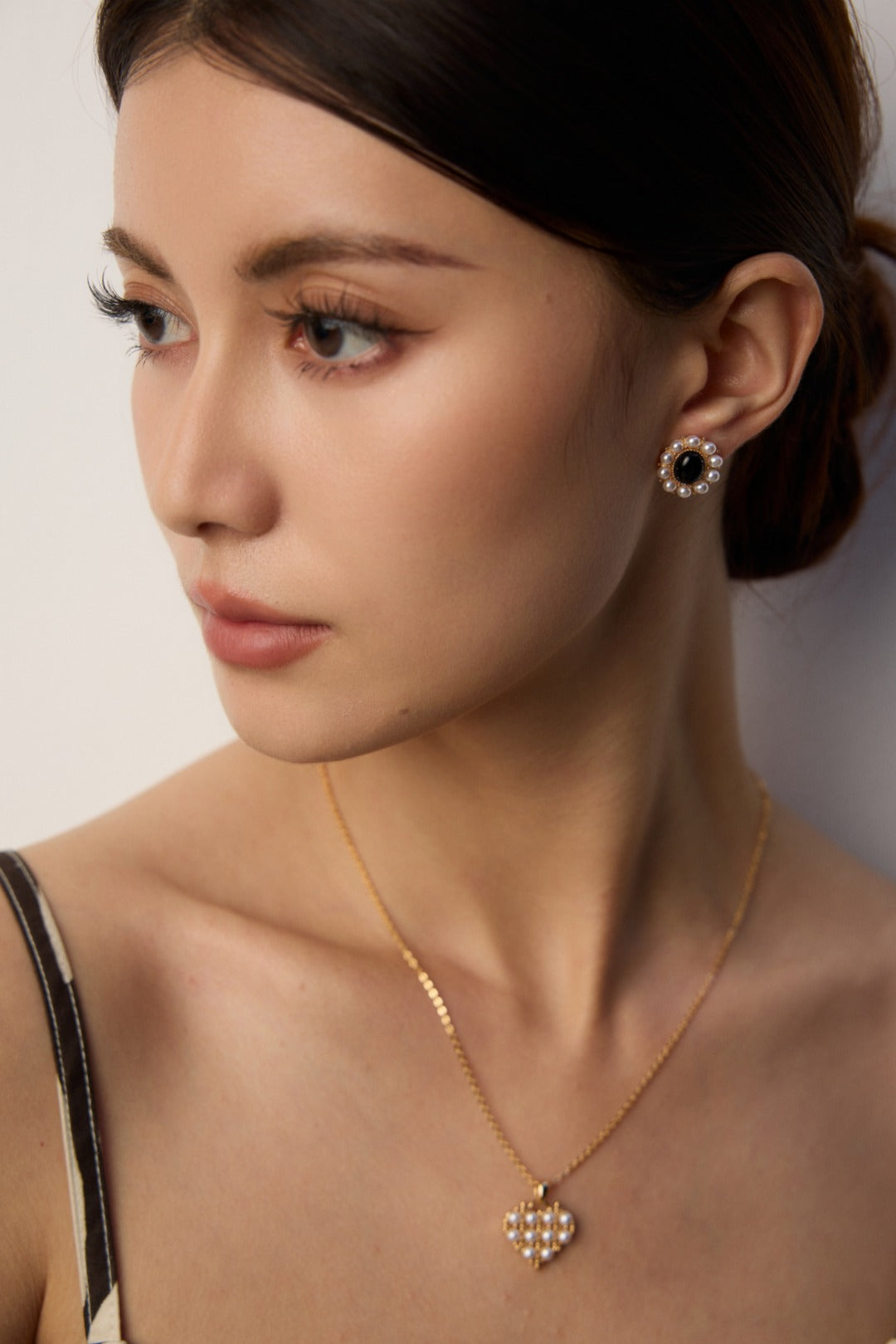 Nocturnal Light Earings- Black Onyx,Cameo Style