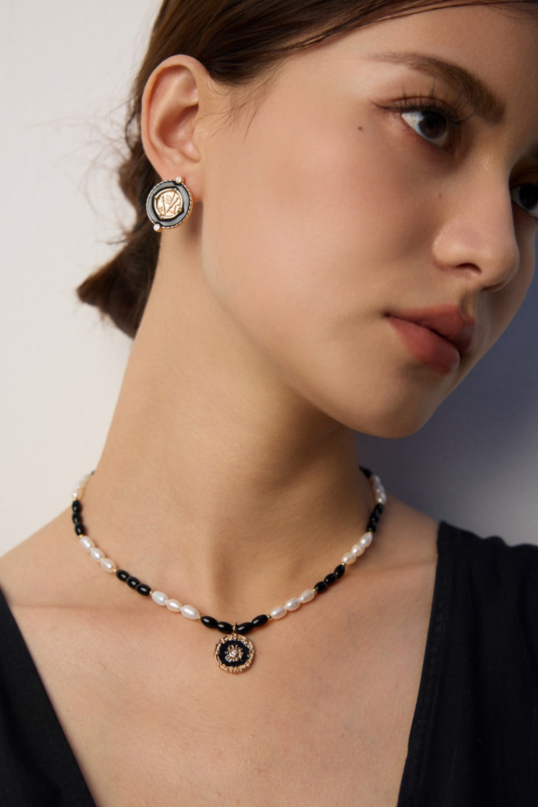 Nocturnal Light Earings- Black Onyx,Enamel, Zirconia