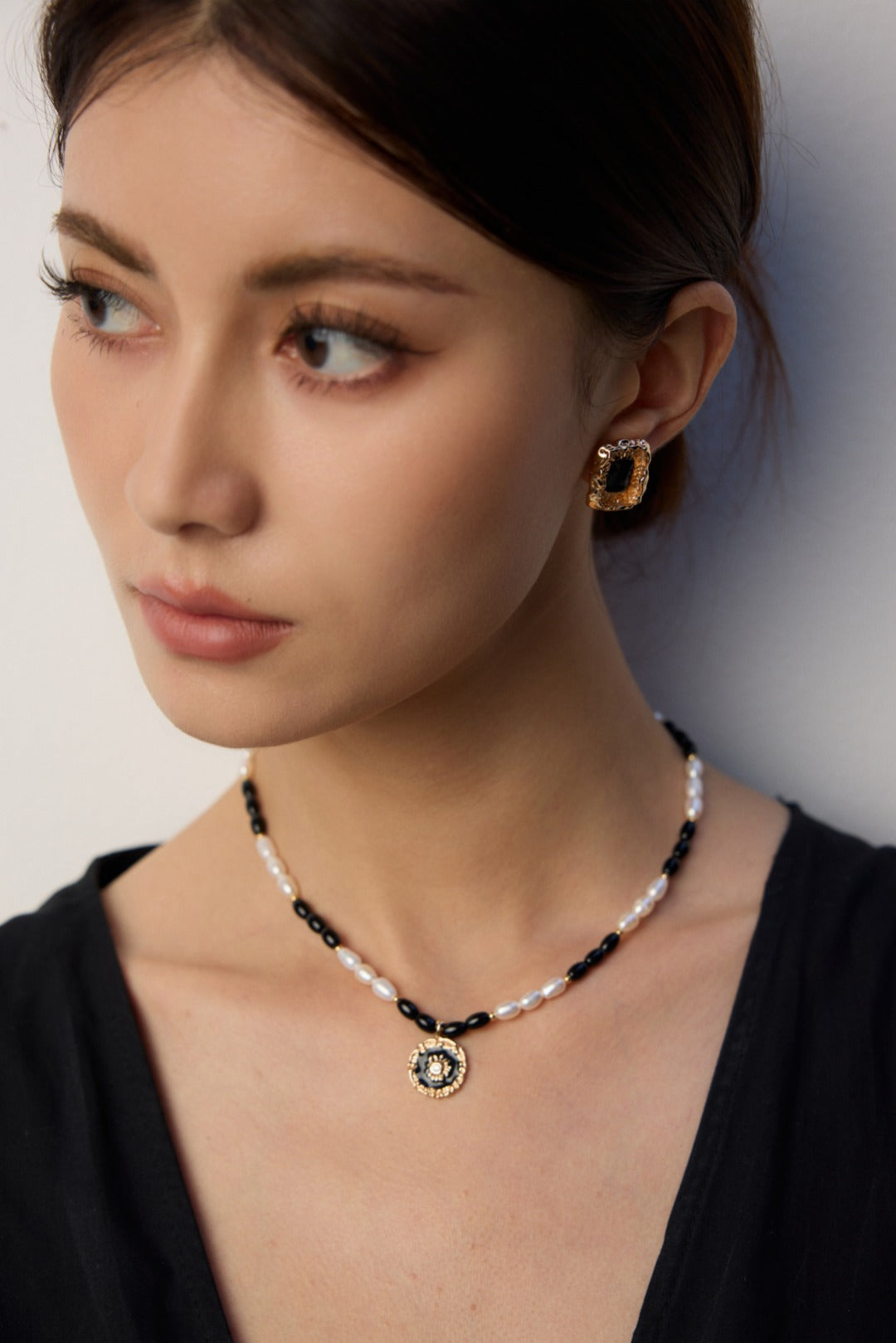 Nocturnal Light Earings- Black Onyx,Enamel, Zirconia