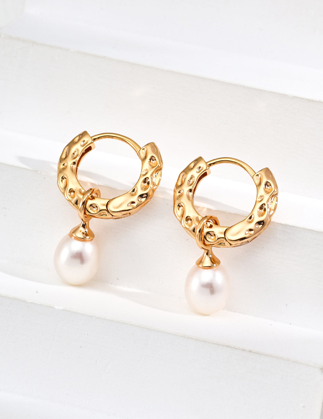 Vintage Pearl Hoop Earrings – Detachable Natural Pearl Drops