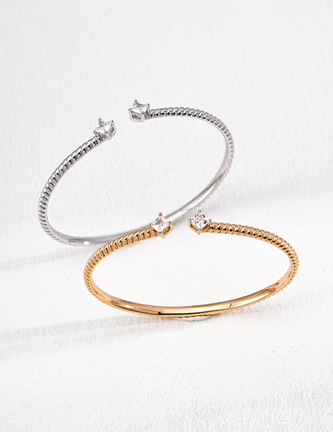 Adjustable Zircon Bangle – Modern Minimalist Sparkle, Parisian-Inspired Elegance