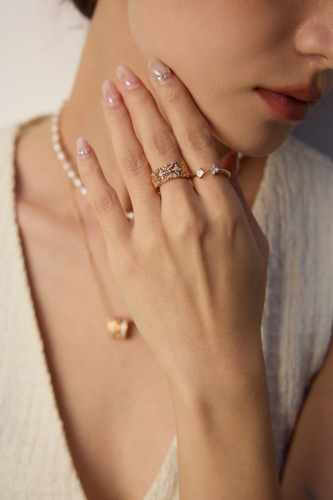 Adjustable Zircon Ring- Quiet Luxury with Parisian Grace