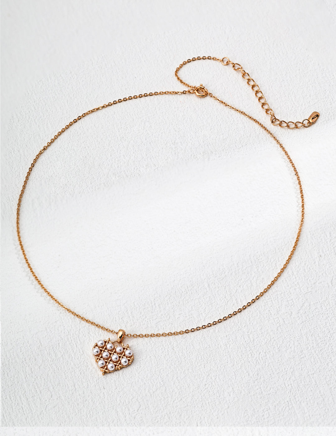 Vintage Pearl Heart Pendant Necklace-soft luminosity and sophistication