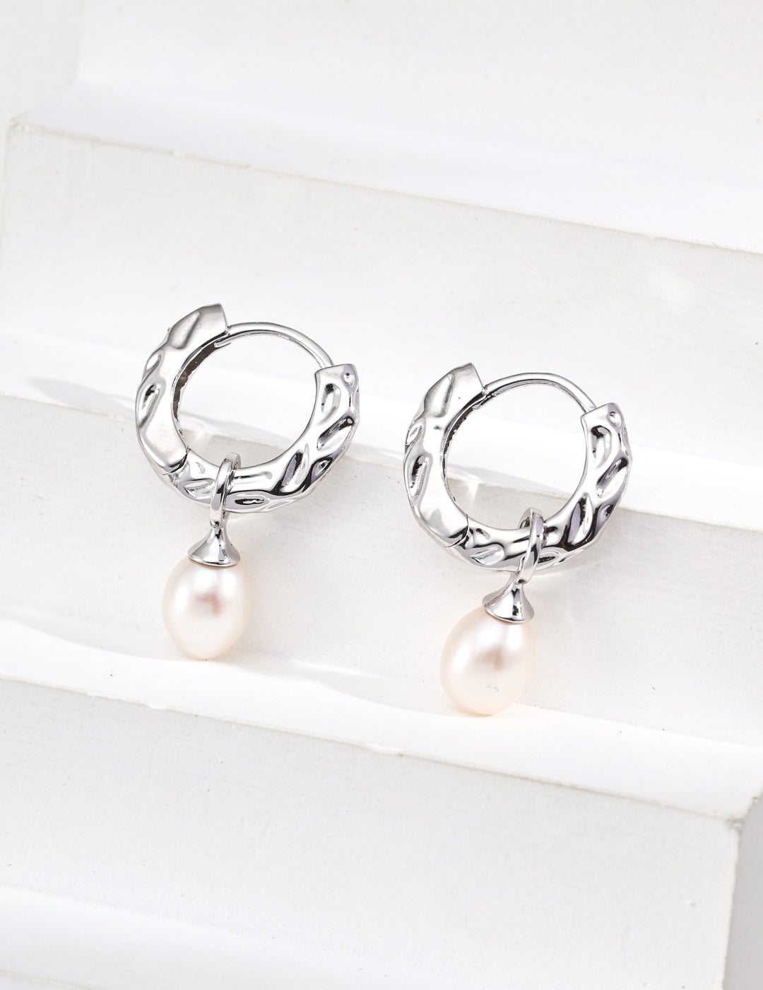 Vintage Pearl Hoop Earrings – Detachable Natural Pearl Drops