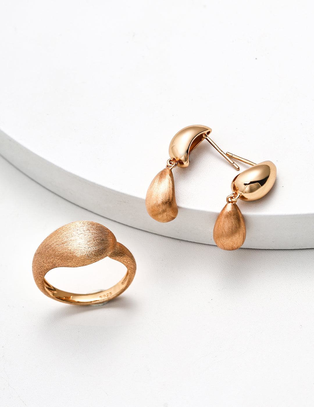 Matte Drop Earrings- Minimalist French Retro Design