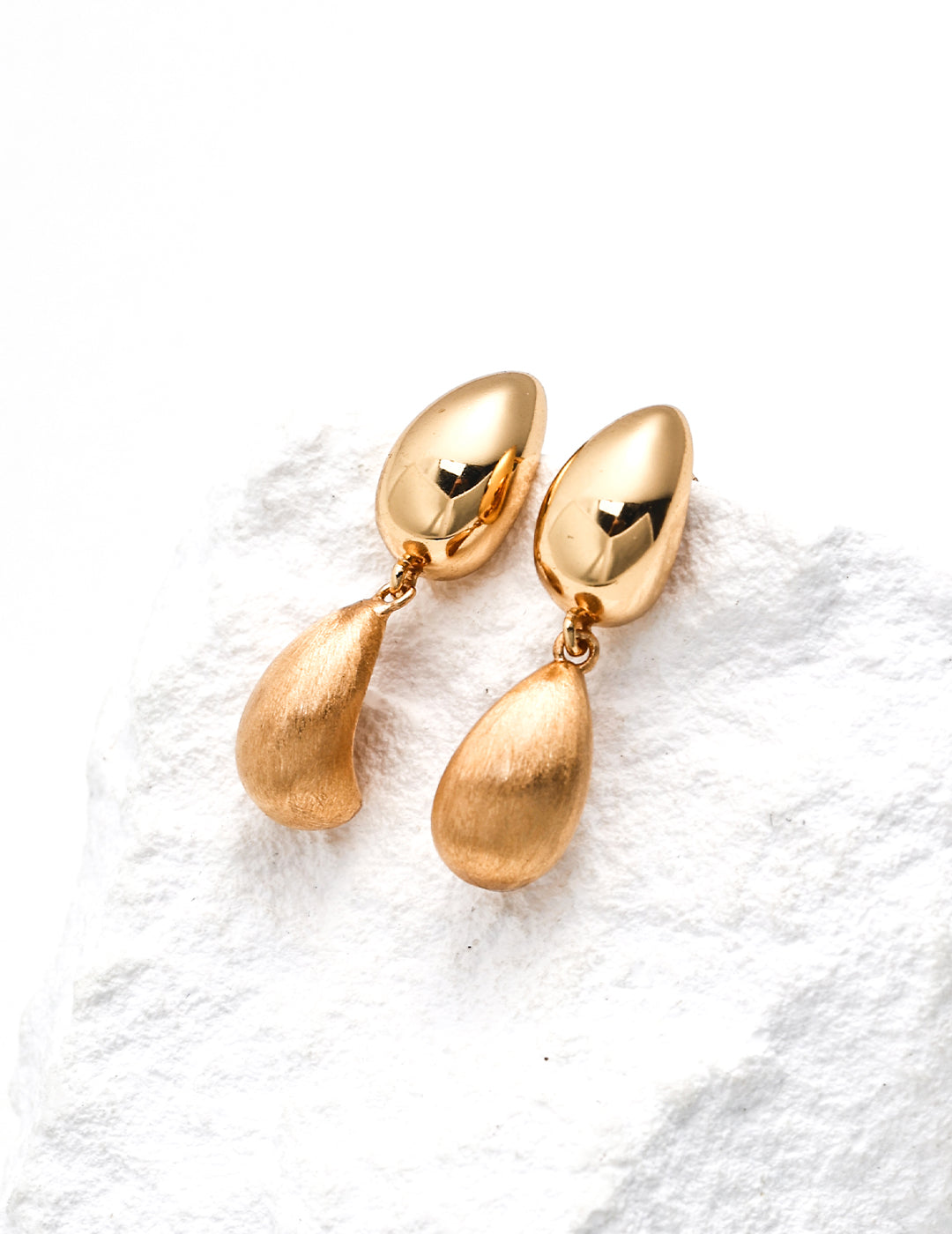 Matte Drop Earrings- Minimalist French Retro Design