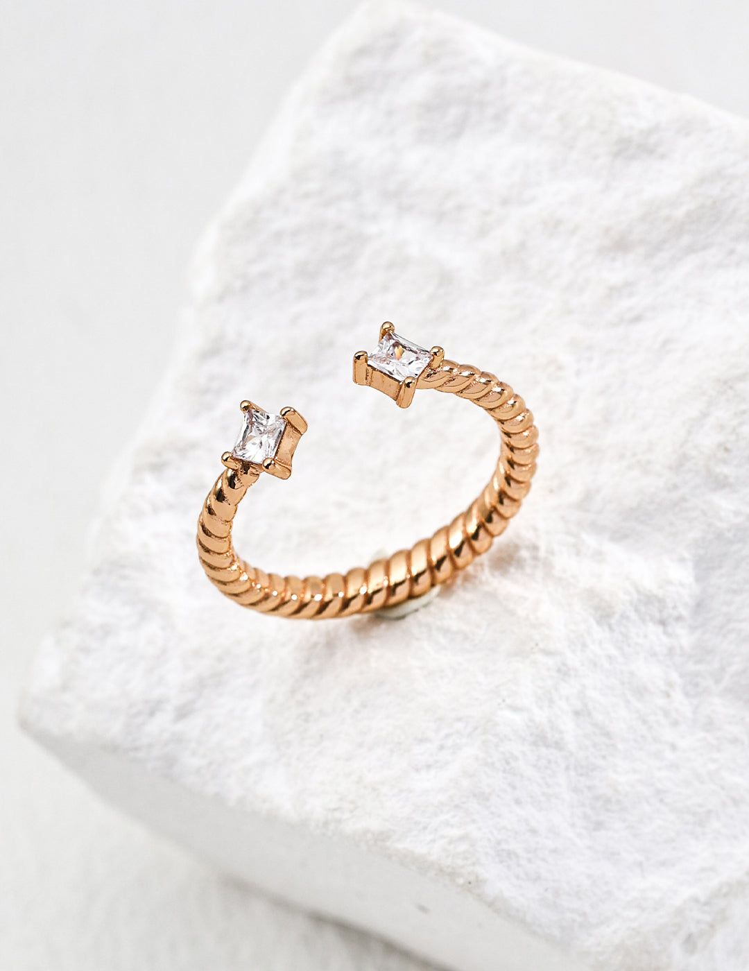 Adjustable Zircon Ring- Quiet Luxury with Parisian Grace